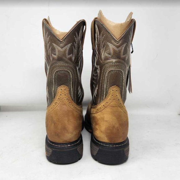 Men\'s 11.5 EE Wide Ariat WorkHog H20 roper soft toe work western boots 10008633 main image 6